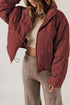 Zip Up Drawstring Hem Puffer Coat